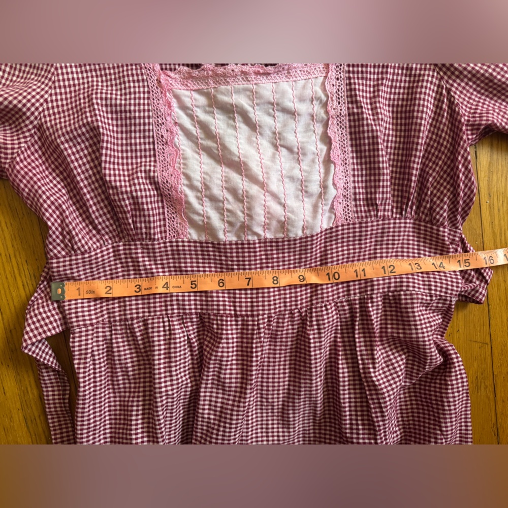 70s Vintage Gingham Gunne Sax Prairie Dress - Picture 5 of 6